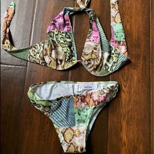 NWT Pain de Sucre multicoloured print bikini